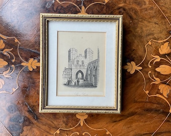 Coventry Spon Gate, Antiquarian Engraving, Coventry Heritage, Framed