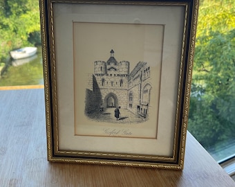 Coventry Gosford Gate (East Side) Antiquarian Engraving, Coventry Heritage Framed Print