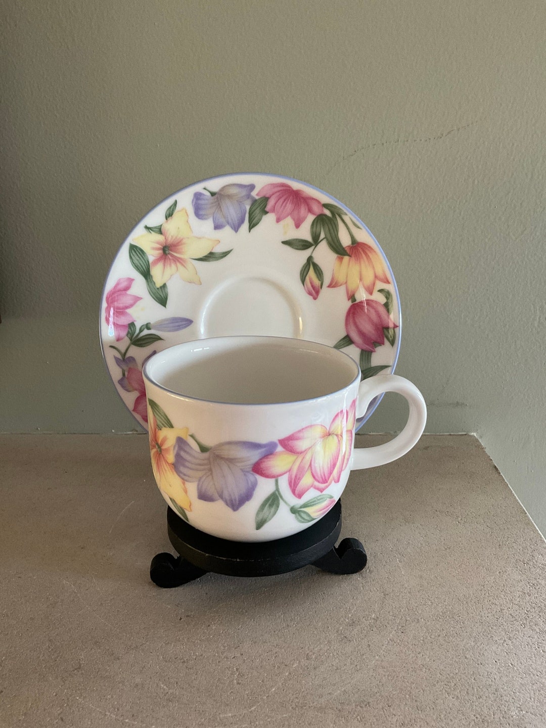 A Set of Four Royal Doulton Teacups and Saucers Expressions Etsy