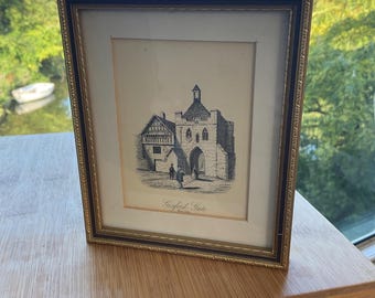 Coventry Gosford Gate (West Side) Antiquarian Engraving, Coventry Heritage, Framed Print