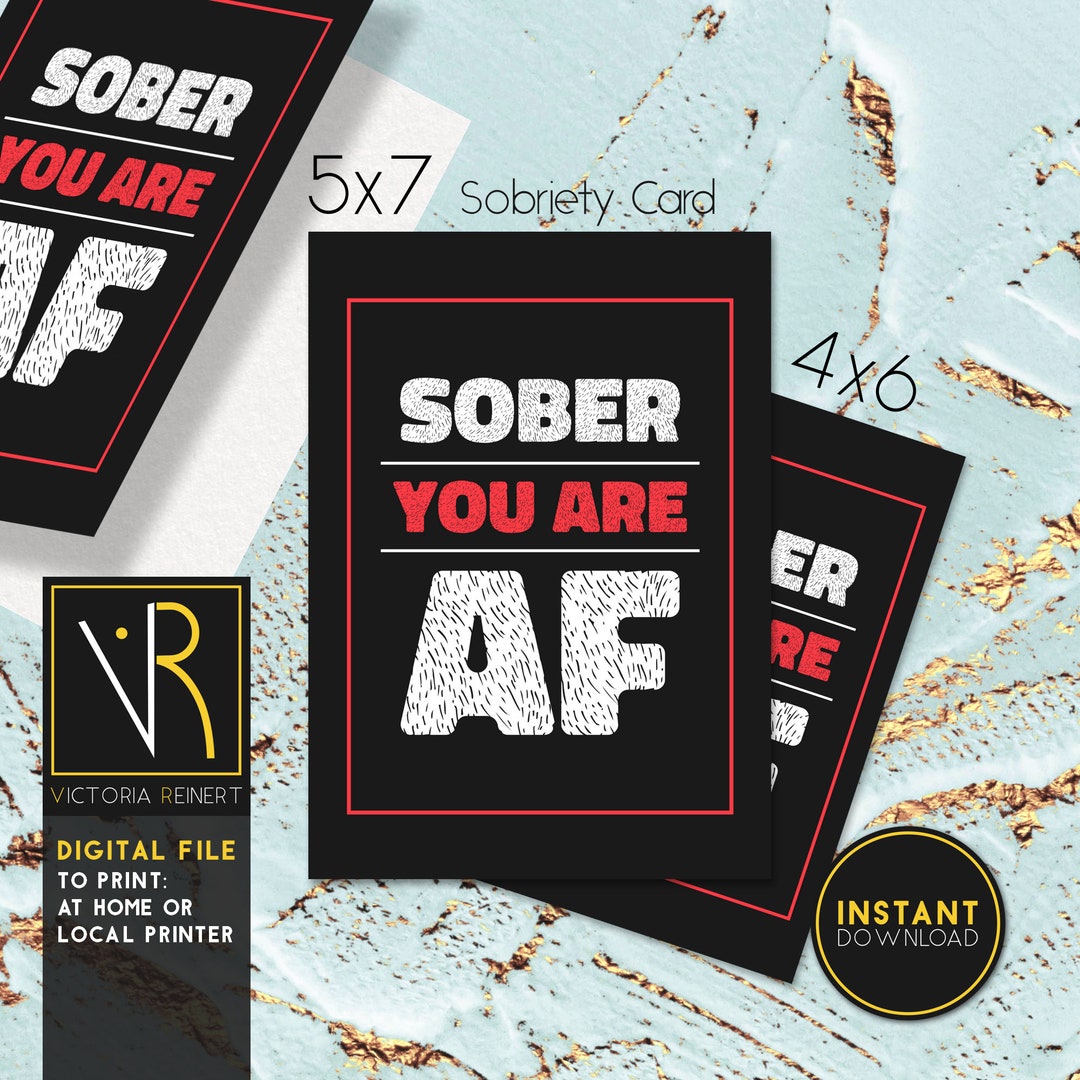 Printable Sobriety Card Happy Soberversary, Alcoholics Anonymous ...