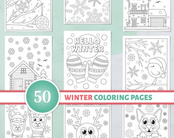 Download Xmas Coloring Sheets Etsy