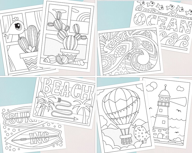 Download 100 Summer Coloring Pages Coloring Bundle for Adults and ...