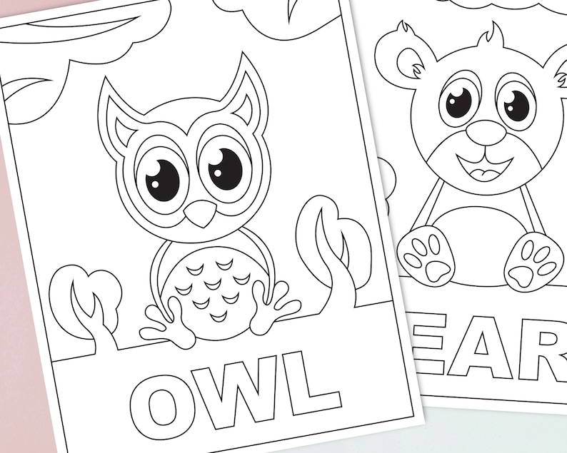 Printable Woodland Animals Coloring Pages for Kids Forest Etsy