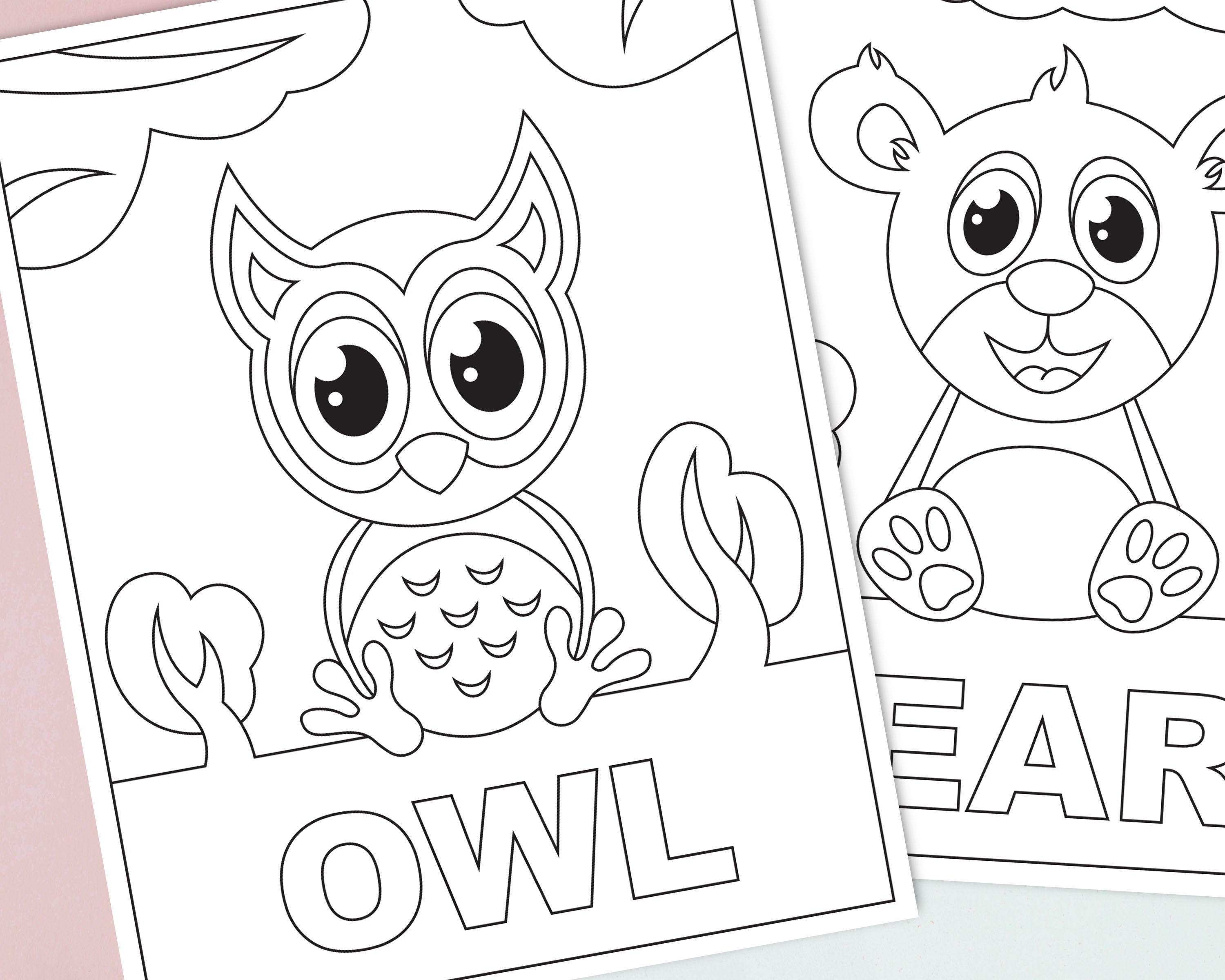 Printable Woodland Animals Coloring Pages for Kids Forest  Etsy