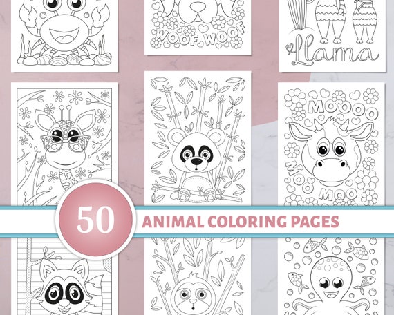 Animal Coloring Pages for Kids 50 Printable Animal Coloring