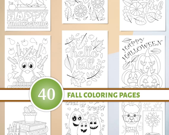 40 Fall Coloring Pages for Kids Printable Autumn Coloring
