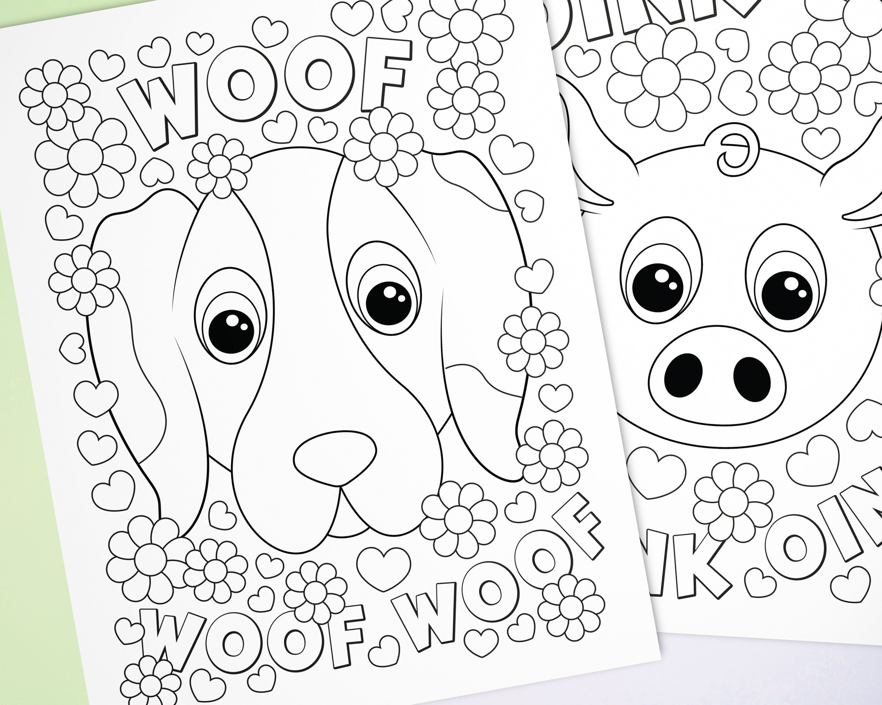 Farm Animal Coloring Pages for Kids Coloring for Toddlers | Etsy