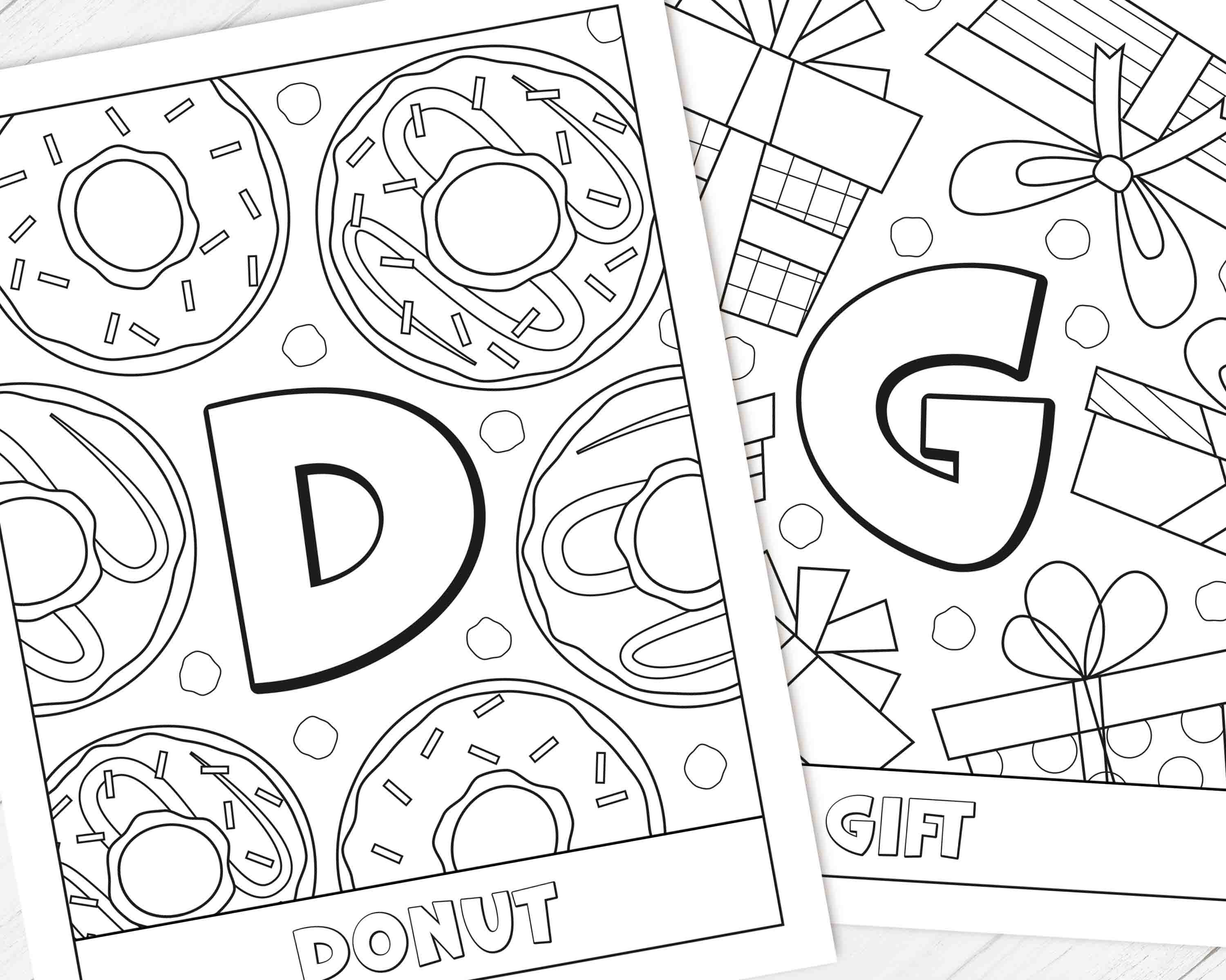 Alphabet Coloring Pages Printable ABC Coloring Book for Baby | Etsy