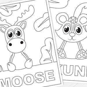 Woodland Animal Coloring Pages Download Forest Coloring Book | Etsy
