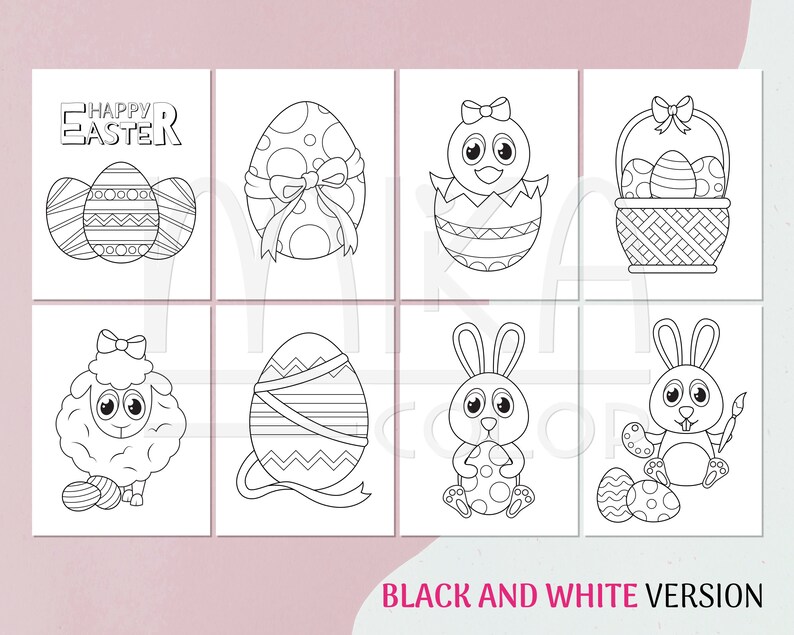 Printable Easter Coloring Pages for kids and toddlers 20 | Etsy