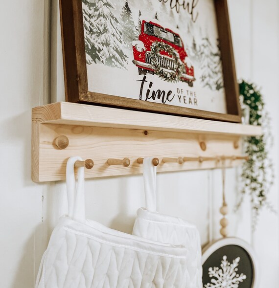 Mini Shaker Peg Hook Shelf Small Shelf With Hooks Key Ring Etsy