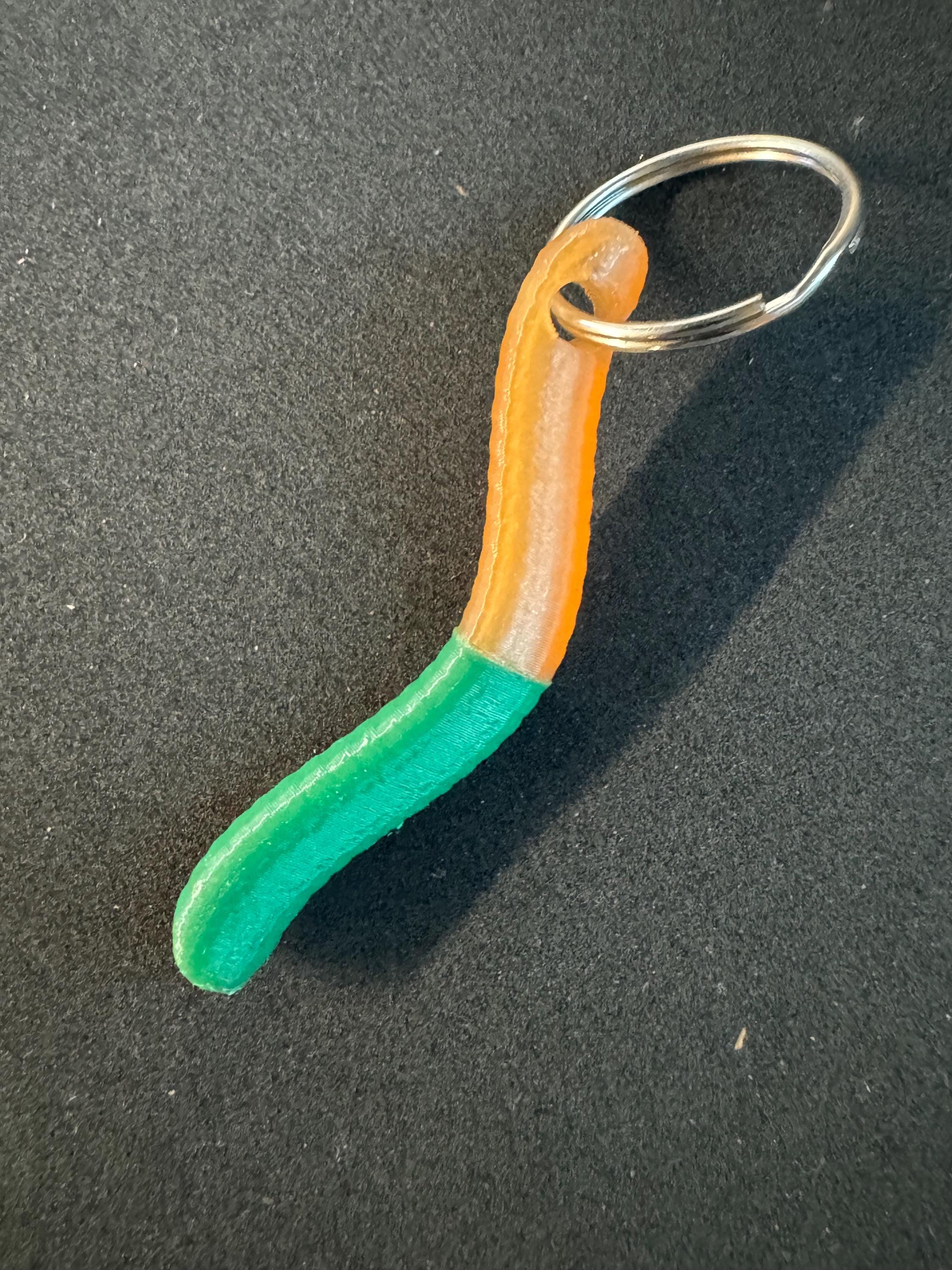 3D Printed Gummy Worm Inspired Keychains Wacky Keychain Foodie Candy - Etsy