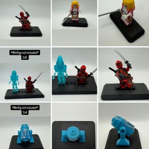 Op Lego geïnspireerde minifig-displaystandaards