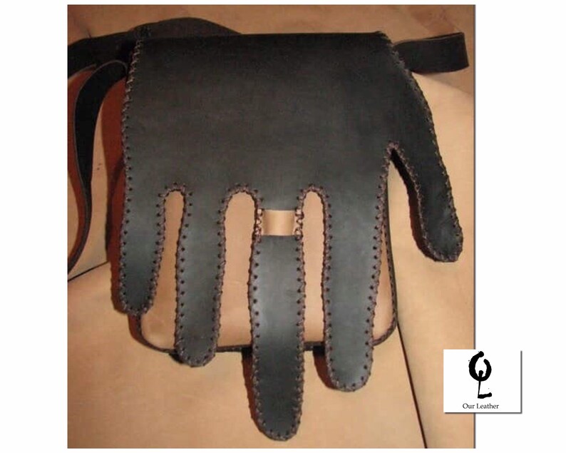Customize leather Anniversary gift Festival Larp Cosplay Wedding Clothing Fantasy bag The FINGERS AND TOES Leather bag