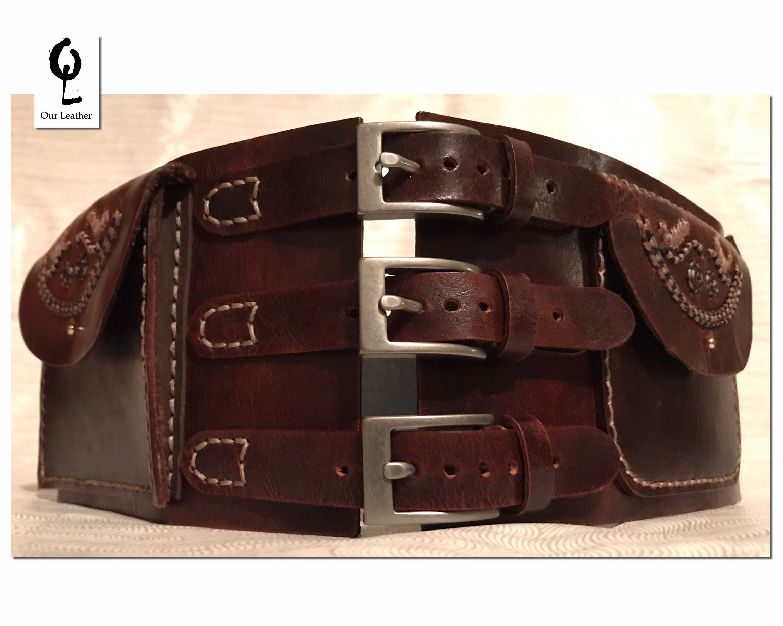 Leather KIDNEY BELT Viking wedding belt Customizable Etsy