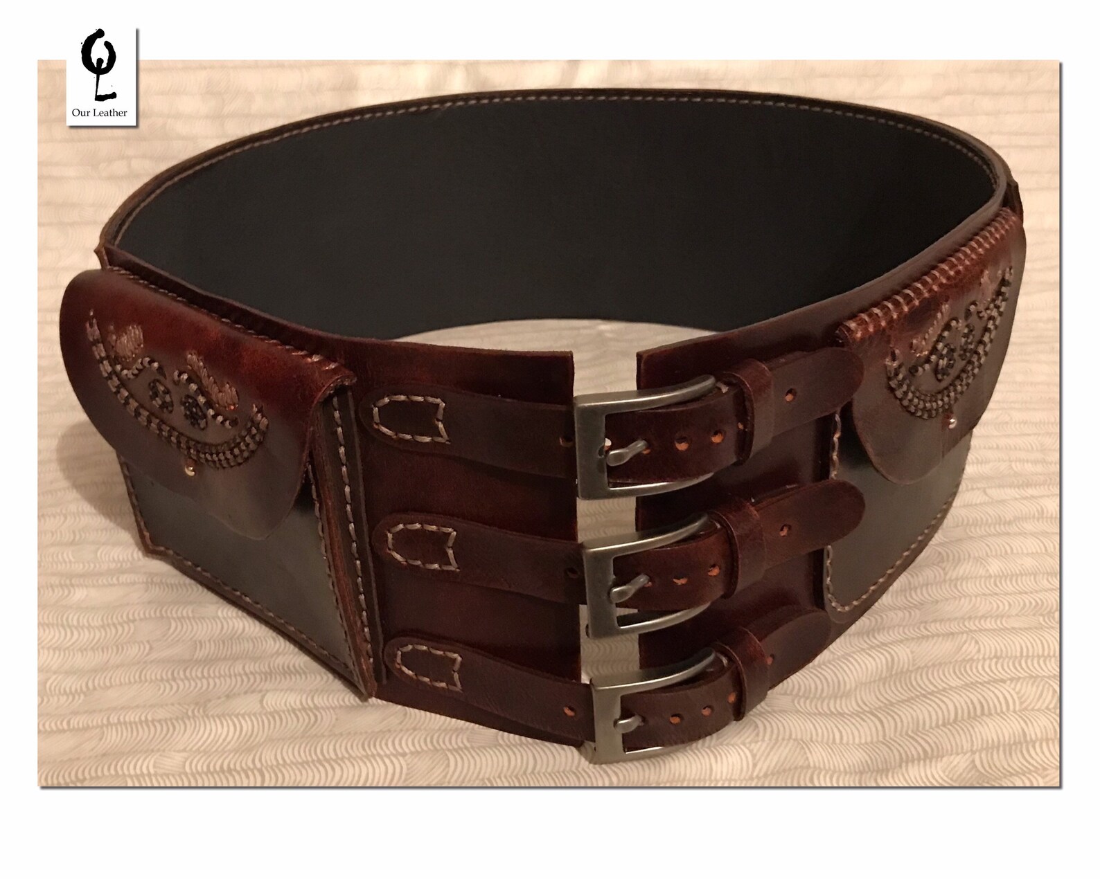 Leather KIDNEY BELT Viking wedding belt Customizable Etsy