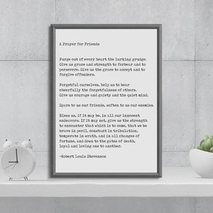 A Prayer For Friends - Digital Art - PRINTABLE - Quotes - Typography