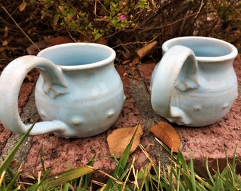 Baby Blue Cutie Espresso/Cappuccino Mugs Set