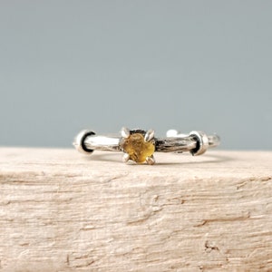 Handmade Silver Plated Adjustable Ring: Seaham Yellow Sea Glass
