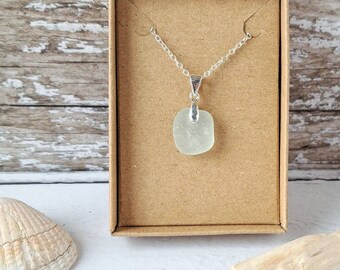 Seaham Sea Glass Necklace, Genuine Sea Glass, Seafoam Sea Glass, Rustic Jewellery