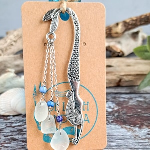 Mermaid Sea Glass Bookmark: Blue Coastal Reader Gift