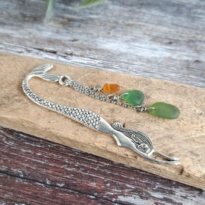Sea Glass Bookmark, Gift For Book Lover, Mermaid Gift, Sea Glass Gift, Gift For Her, Unique Gift, Handmade Gift, Gift For Reader