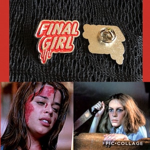 Final girl enamel pin