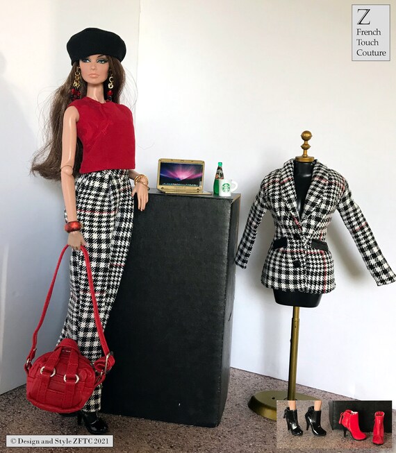 Tech Bag/tablet/laptop Fashion Royalty FR2/Barbie Silkstone Doll house miniature 