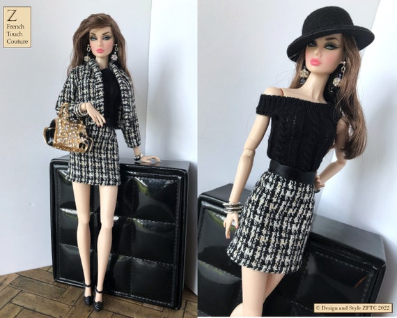 Poppy Parker Doll Designer Outfit, Integrity Toys Classy Doll ensemble, Modern Doll Couture, Quality doll fashion, High-end Doll Outfit