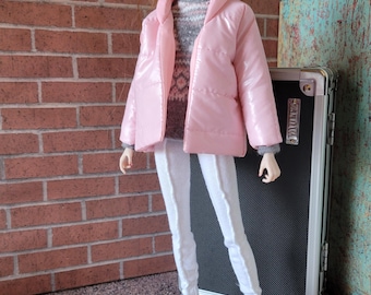 Fashion Royalty Doll Outfit, Puffy Jacket, Leggings, Faux Fur Leg Warmers (6-Piece Set)