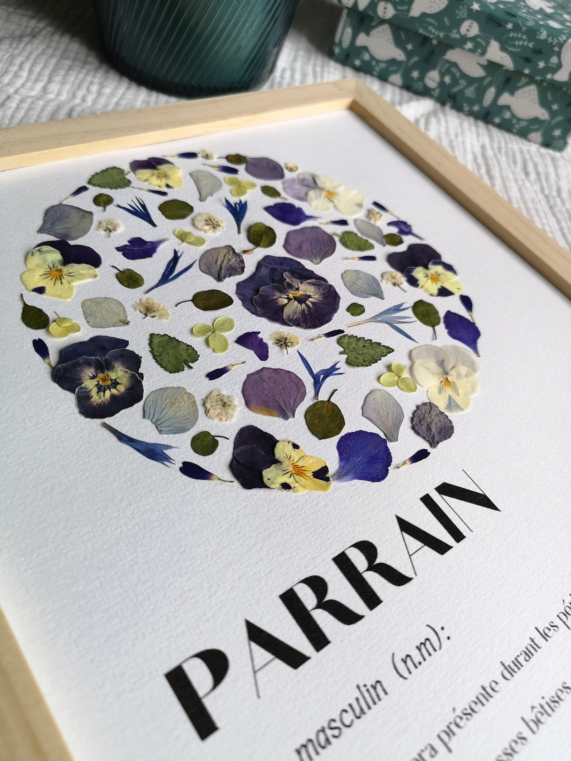 Herbier Parrain- Cadeau Parrain - Annonce Baptême