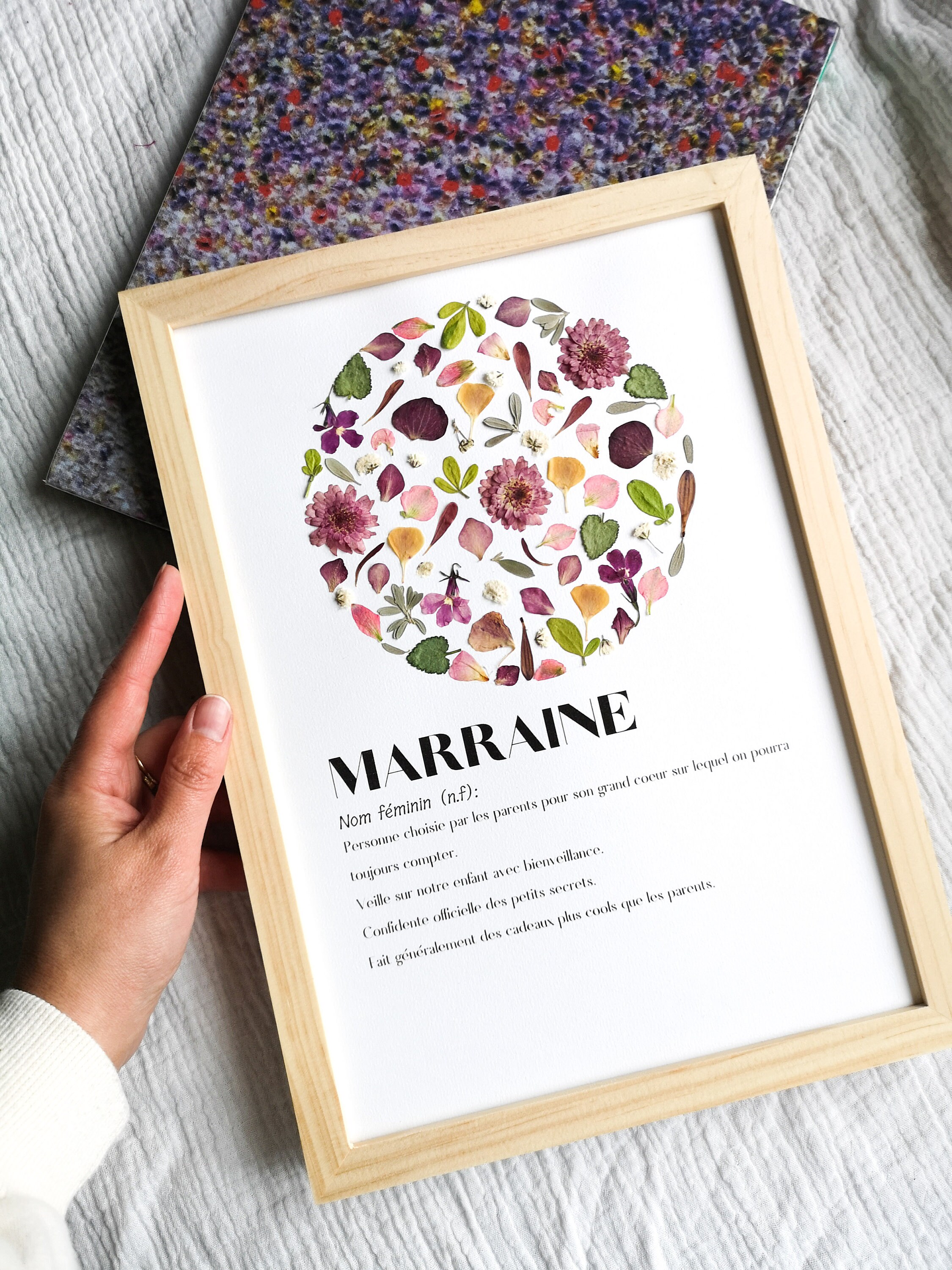 Herbier Marraine - Cadeau Marraine- Annonce Marraine