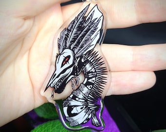 Virus 3" Crystal Acrylic Dragon Charm Keychain