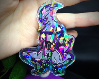Space Cakes 3.5" Crystal Holo Acrylic Bag Charm Keychain