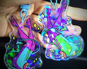 Great Pair of Legs 3" Crystal Acrylic Holo Double-Sided Bag Charm Keychain