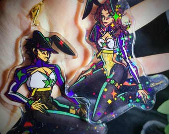 Bunny Husband + Bunny Wife Crystal Acrylic Holo Bag Charm Keychain