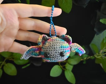 1.5x4" Wee Bat Amigurumi Bag Charm Keychain