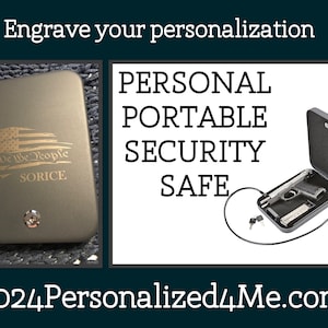 Personalized Engraved Portable Security Safe LEO safe Military USA Husband Bachelor Party Dad