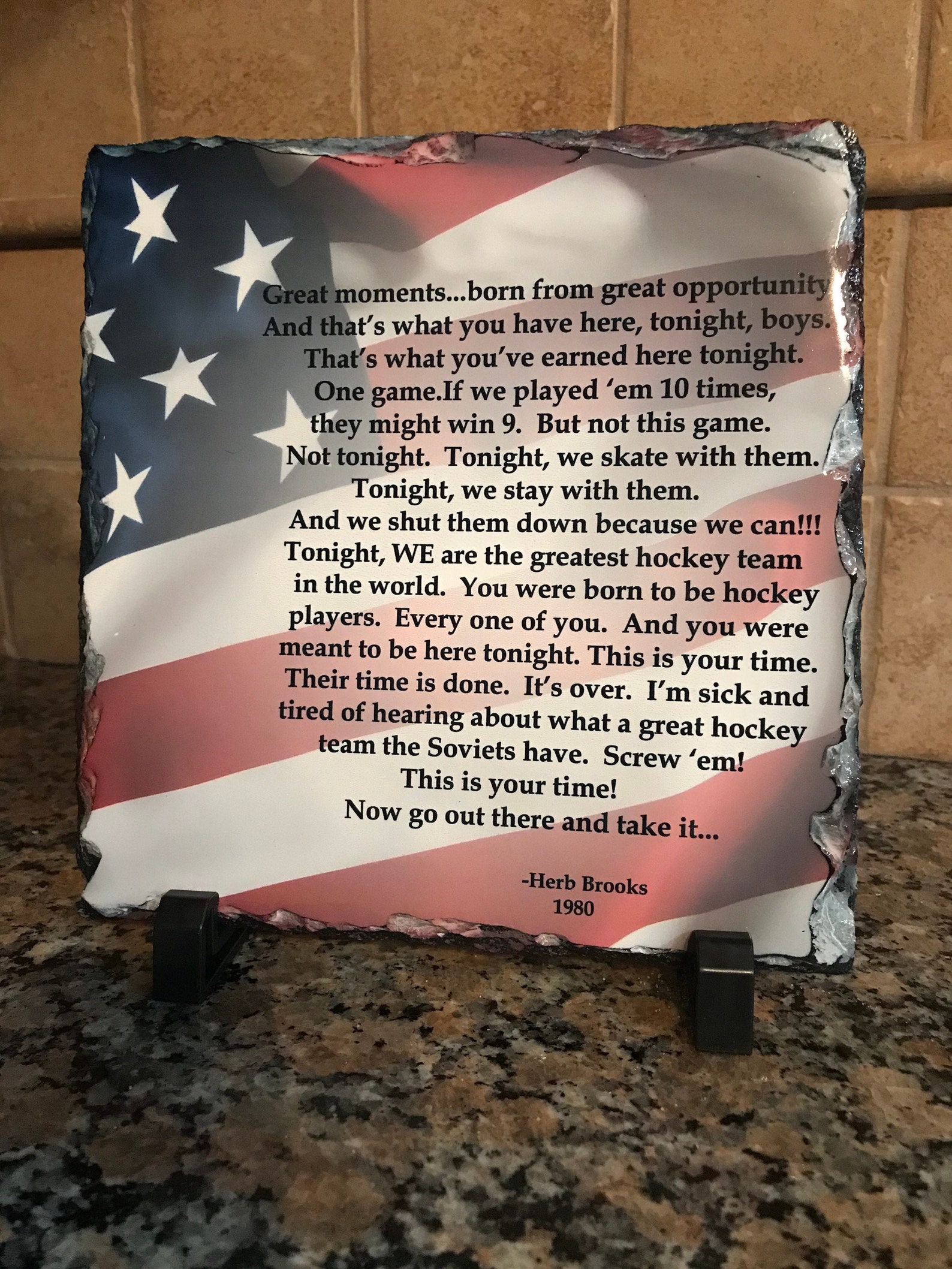 Miracle On Ice Herb Brooks Pre Game Speech 1980 U.S.A. Etsy