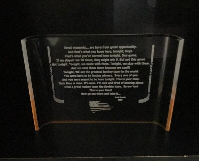 Miracle on Ice Herb Brooks Pre Game Speech Plaque 1980 Etsy