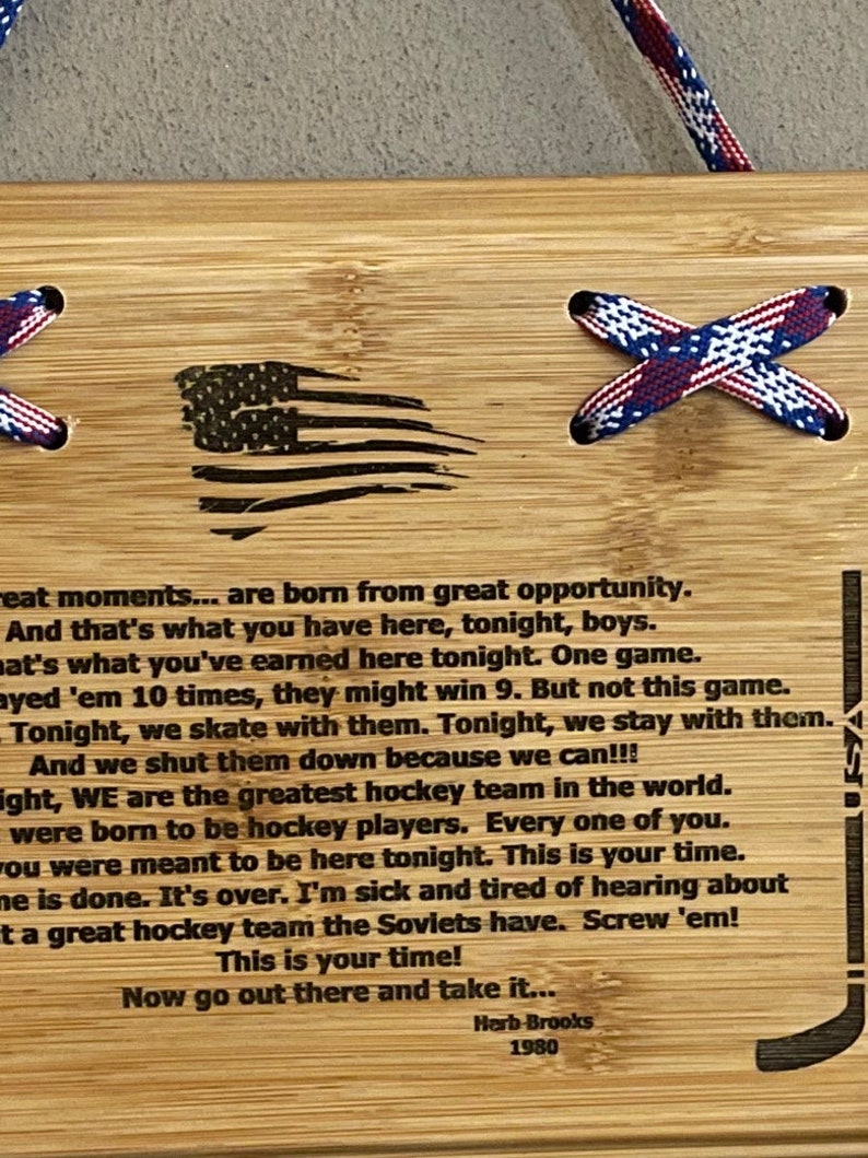 Miracle on Ice Herb Brooks Pre Game Speech Plaque 1980 Etsy