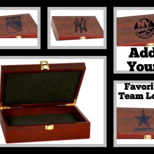 Sports Theme Keepsake Box | Personalized Rosewood Keepsake Box |  Custom Sports Team Logo | Nightstand Keepsake Box