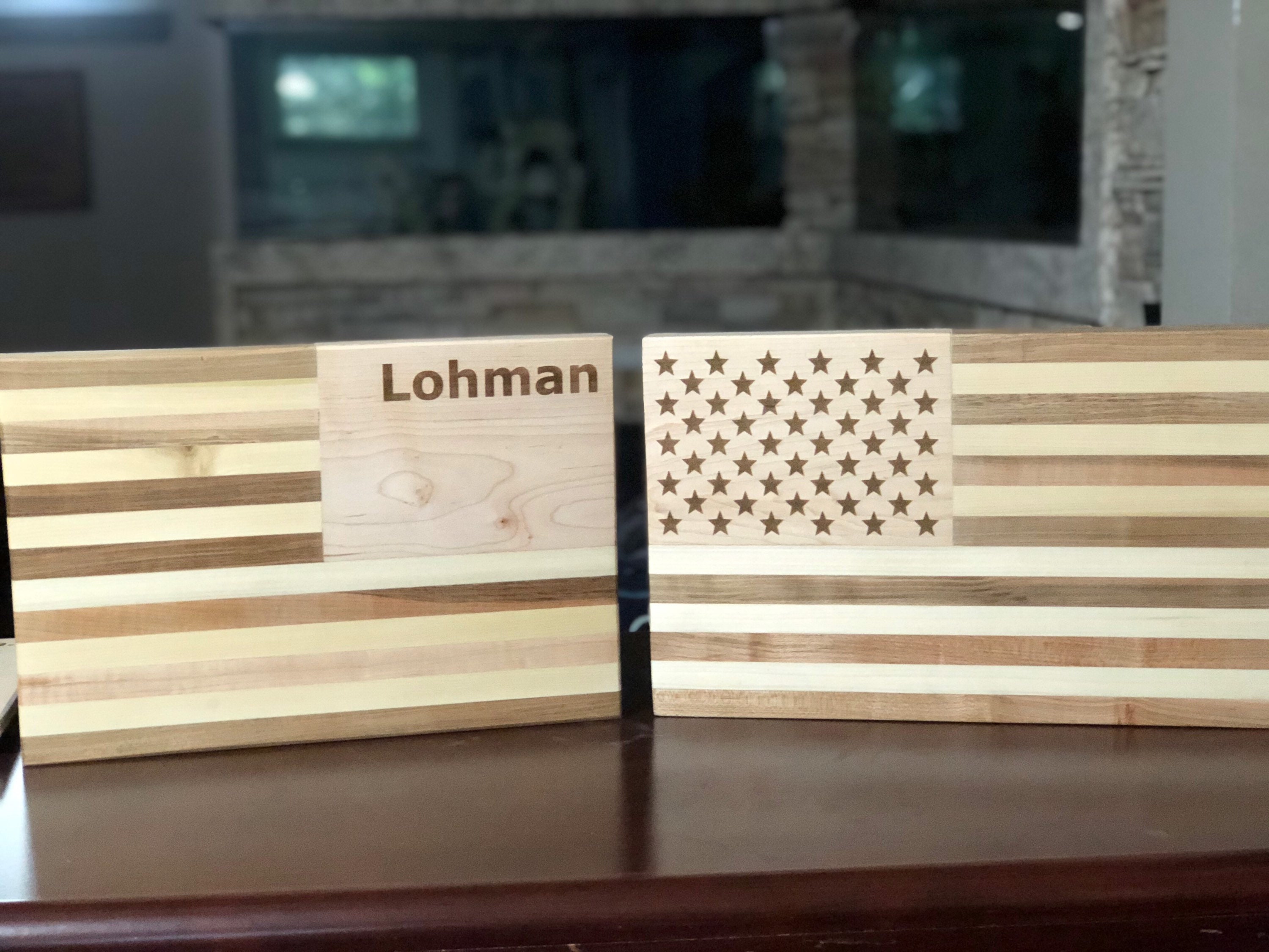 Custom Made American Flag Cutting Board 100 All Natural Etsy