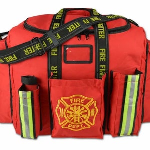 Personalized Fireman Gear Bag, Step-in Turnout bag , Add your name, Custom Fireman Gift, Firehouse Gift
