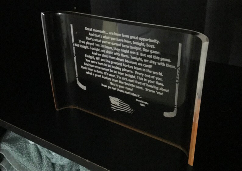 Miracle on Ice Herb Brooks Pre Game Speech Plaque 1980 Etsy