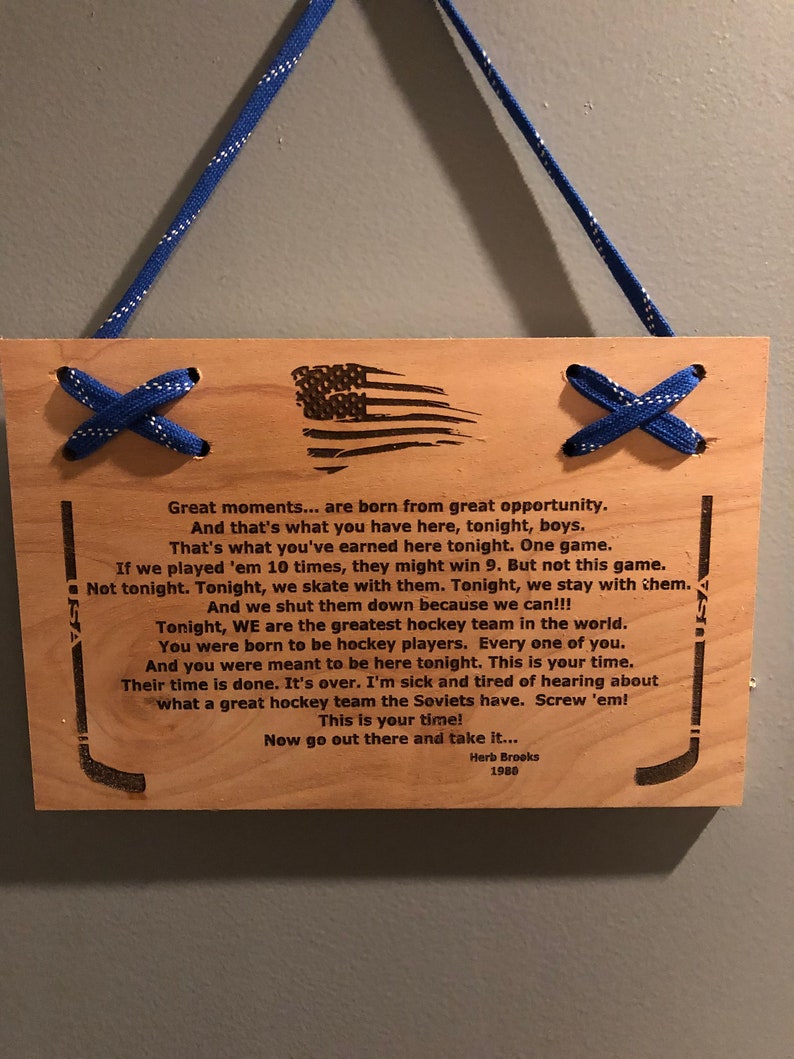 Miracle on Ice Herb Brooks Pre Game Speech Plaque 1980 Etsy