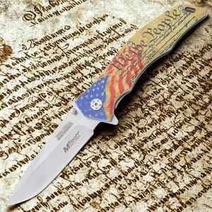 Personalized USA Pocket Knife | Laser Engraved Patriotic Folding Knife