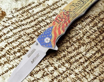 Personalized USA Pocket Knife | Laser Engraved Patriotic Folding Knife