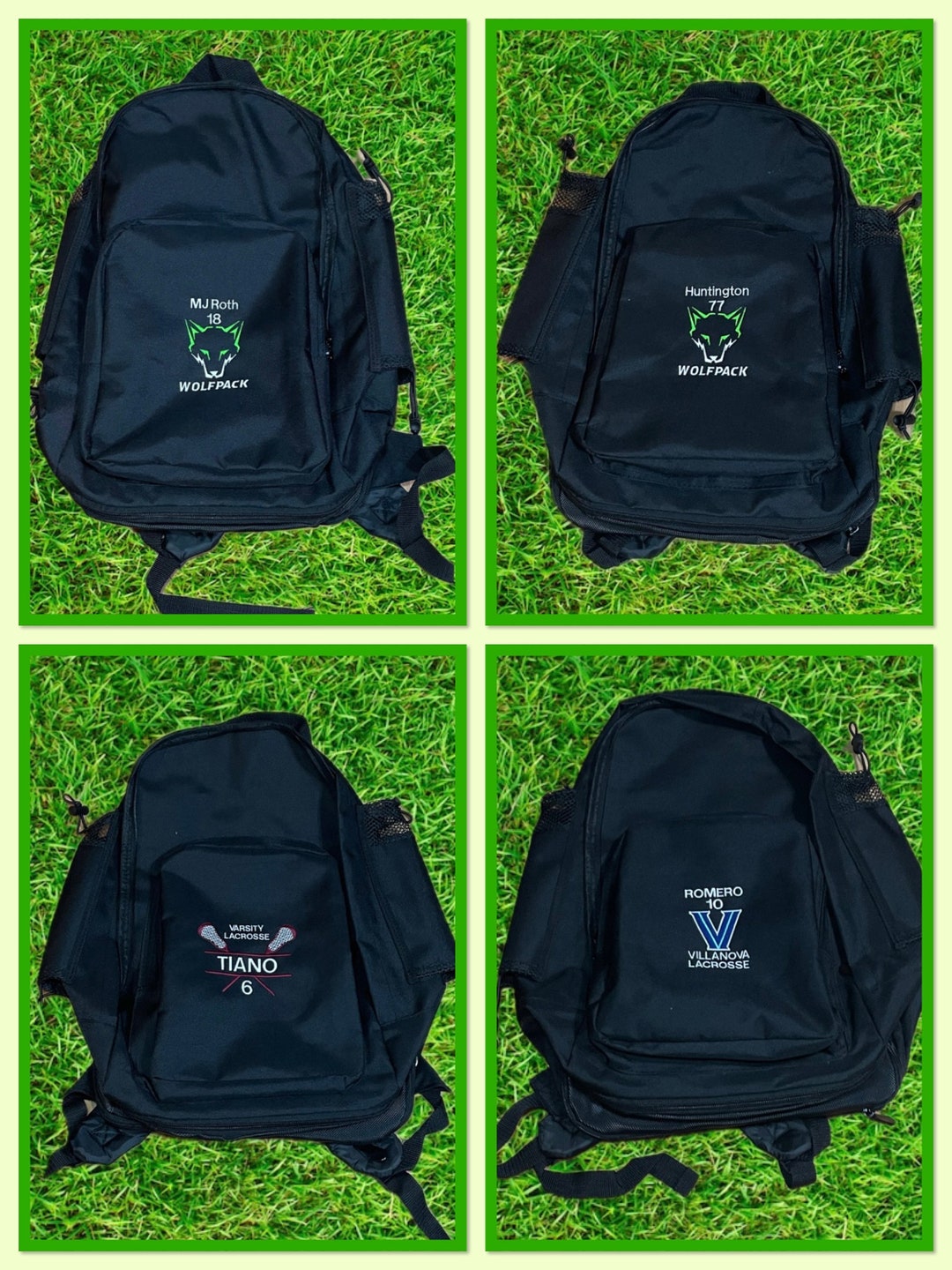 Personalized Lacrosse Backpack, Dual Stick Holder, Lacrosse Gear Bag